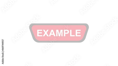 example button animation video clip on white background for video transition