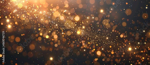 Golden Sparkle Background with Abstract Bokeh Lights