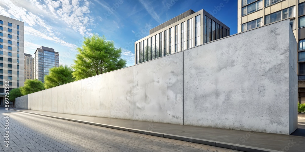 Fototapeta premium Blank concrete wall street with plaster mockup _ copy space _ street wall _ urban _ building