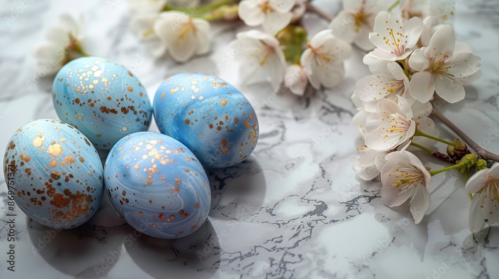 blue easter eggs on marble background flat lay top view.illustration blue easter eggs on marble background flat lay top view.illustration