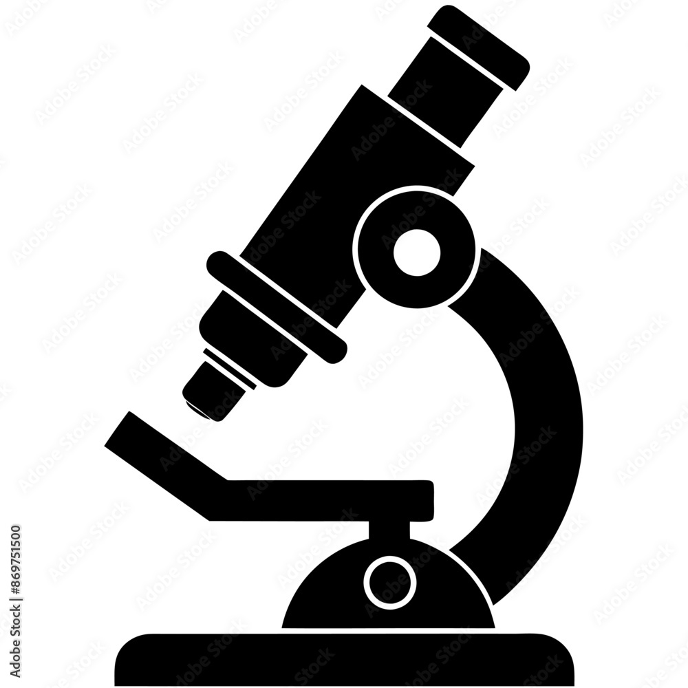 A classic black microscope icon that is ideal for scientific and educational purposes A classic black microscope icon that is ideal for scientific and educational purposes