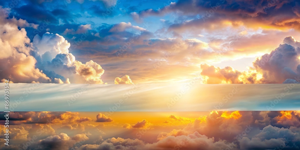 Blue Sky and White Clouds Copy Space Banner in Afternoon Sky Blue Sky and White Clouds Copy Space Banner in Afternoon Sky