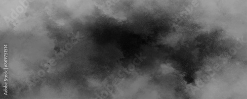 Abstract gray grunge smoke texture dark sky black night cloud smoke overlays background. Vignette texture in black and white color seamless grunge paper white black dramatic smoke smoky illustration.