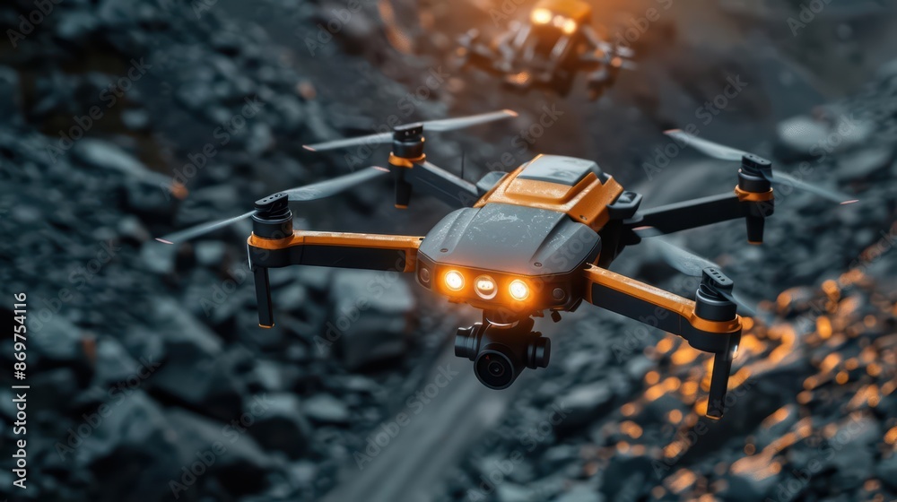 Autonomous mining drones equipped with AI algorithms extract minerals with precision and minimal environmental impact Autonomous mining drones equipped with AI algorithms extract minerals with precision and minimal environmental impact