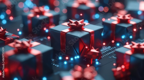 Blockchainbased gift registries ensure transparency and security in holiday shopping, allowing businesses to offer verifiable and tamperproof gifting solutions, with copy space