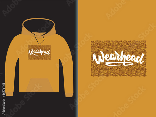 Wear head Yellow Hoodie Vector Design
