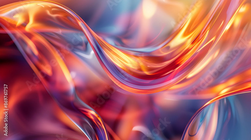 A close-up of fluid motion, composed of winding lines and shapes, on a blurry backdrop