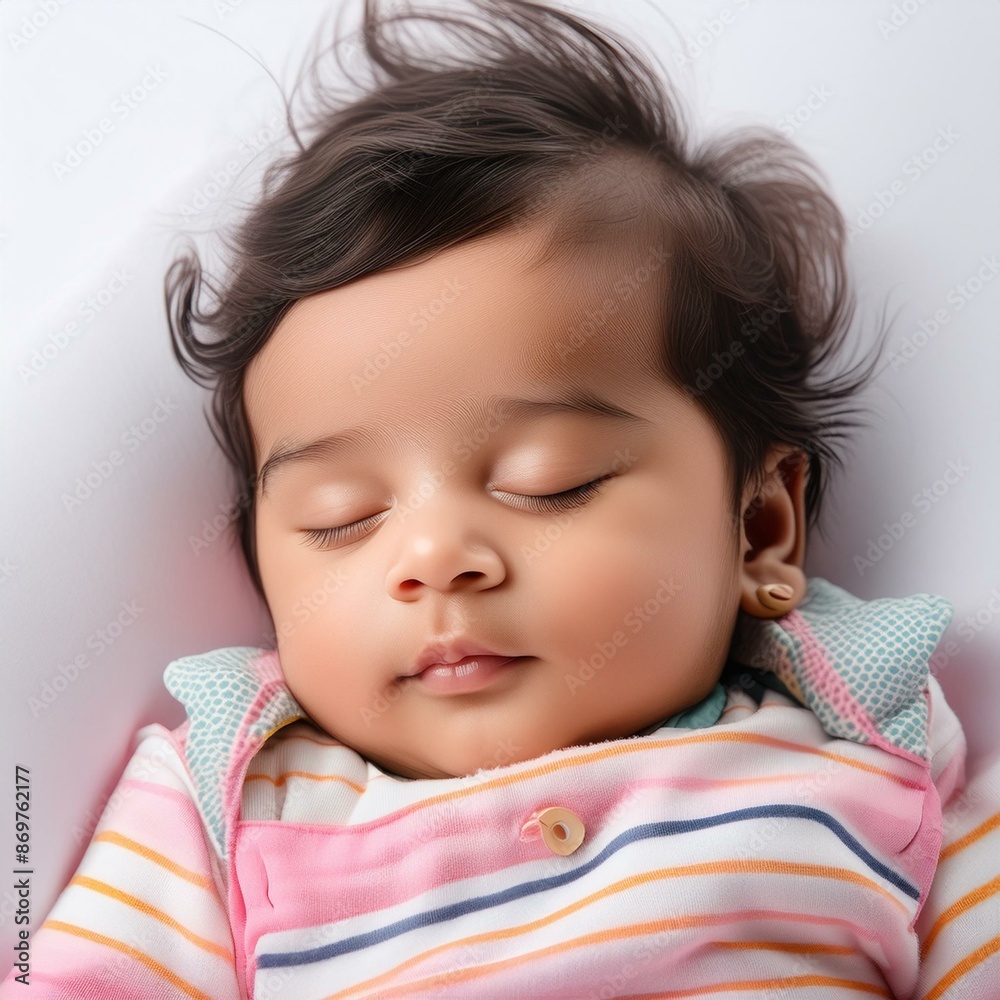 Sweet dreams dance through a baby's nap. white background. Sweet dreams dance through a baby's nap. white background.