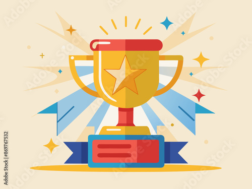 A trophy with the word "Success" and a star
