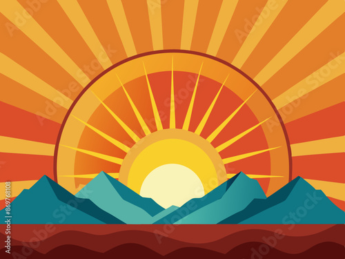 A sun rising higher in the sky