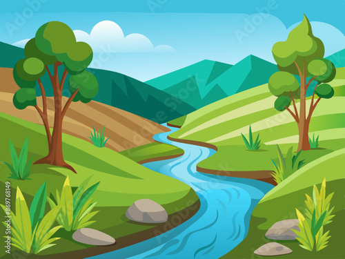 A small stream growing into a river