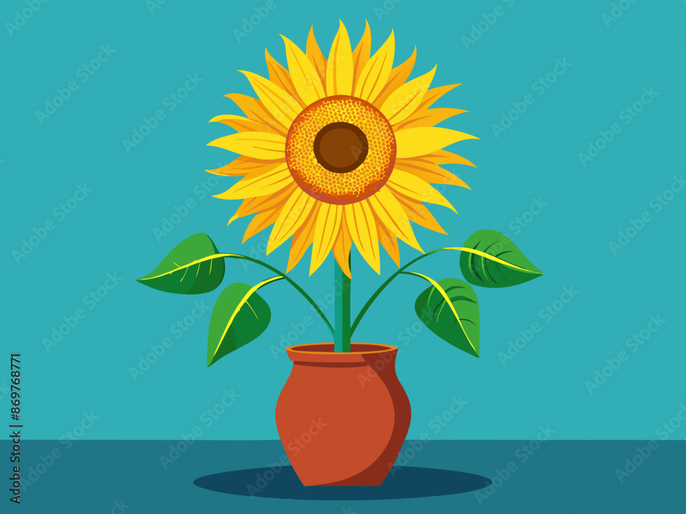 Obraz premium A sunflower in a vase