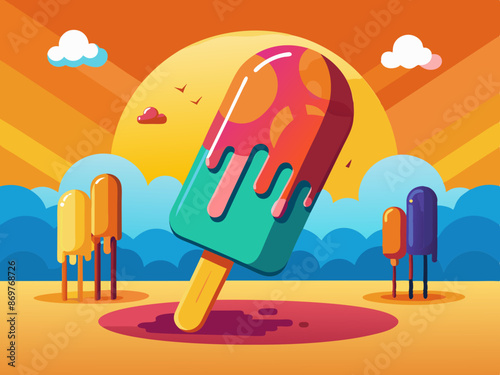 Popsicles melting in the sun