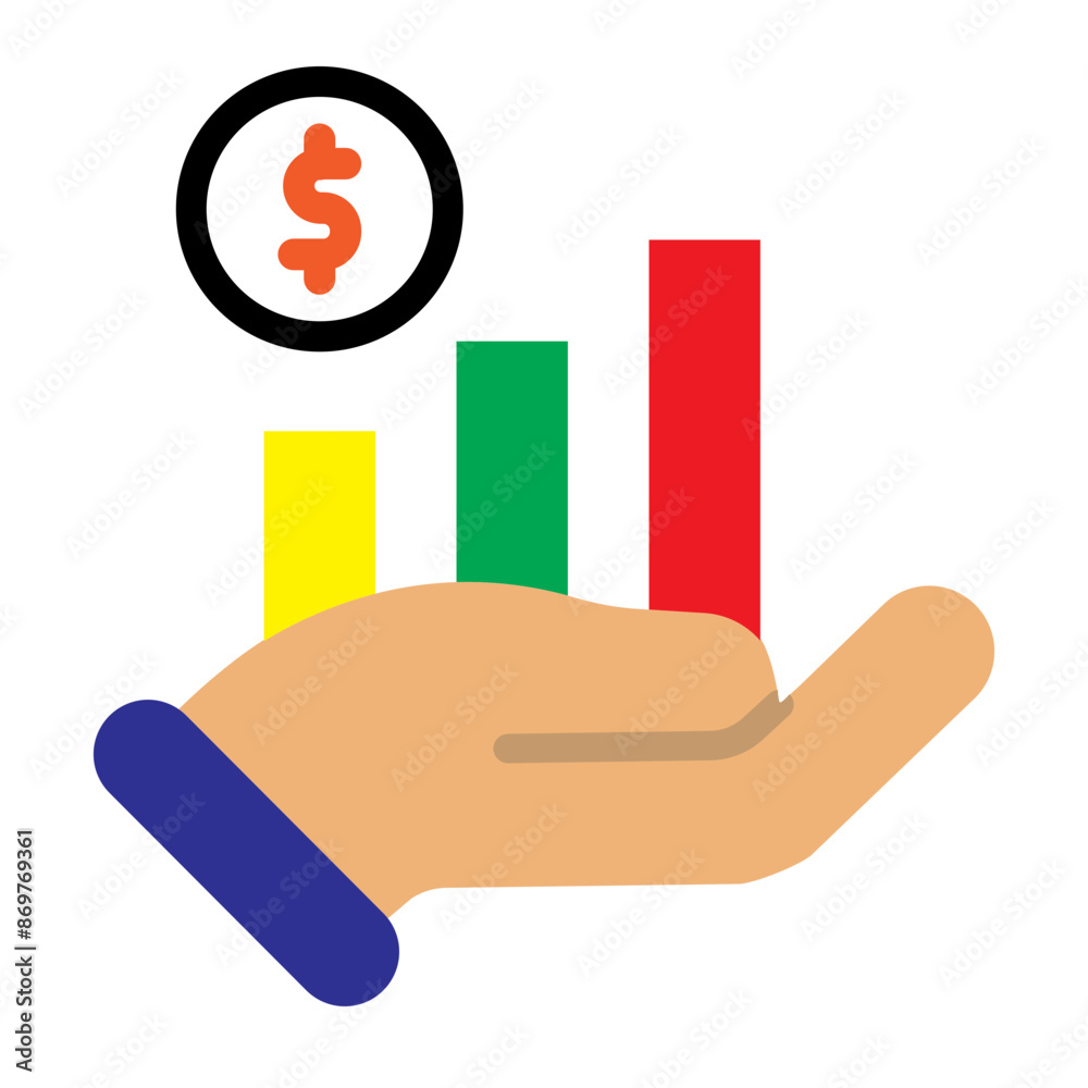 Stock Investment Vector Flat Icon Design Stock Investment Vector Flat Icon Design