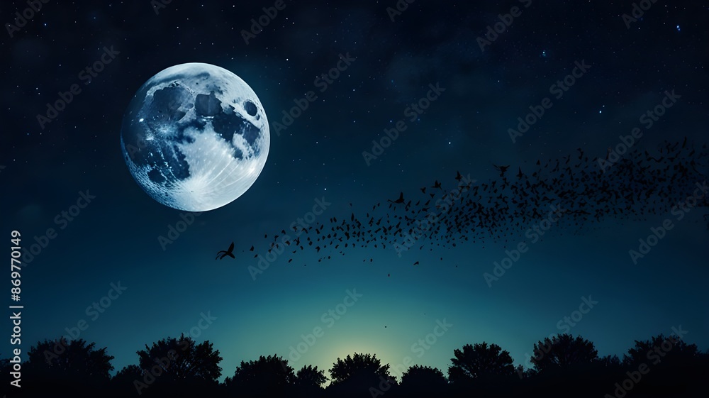 The Halloween setting is characterized by a full moon and spooky clouds in the night sky. The Halloween setting is characterized by a full moon and spooky clouds in the night sky.
