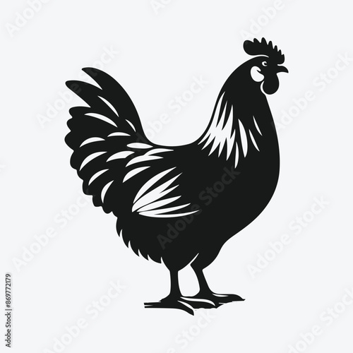 Graceful Hen Silhouette,Ideal for Art, Design, and Crafts