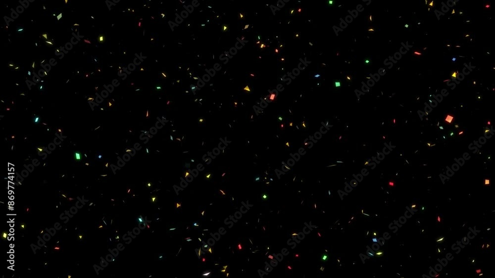 Confetti rain Particles Explosion Falling scraps of paper party celebration multicolor black background. Events, Festivals, Birthdays Special days. Anniversary surprise poppers popping crackers. Confetti rain Particles Explosion Falling scraps of paper party celebration multicolor black background. Events, Festivals, Birthdays Special days. Anniversary surprise poppers popping crackers.