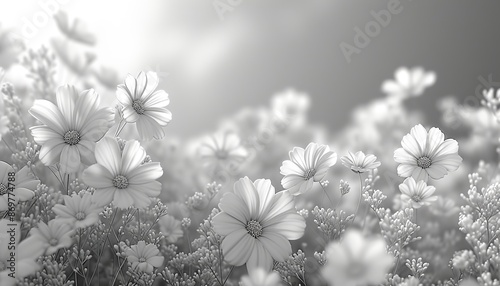 Abstract background of natural motifs, in white colors