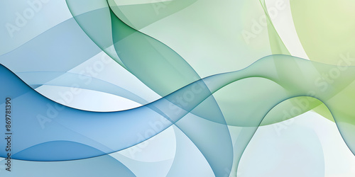 Abstract background with overlapping translucent shapes in shades of blue and green, creating a modern and sleek look, perfect for tech gadgets or minimalist products 