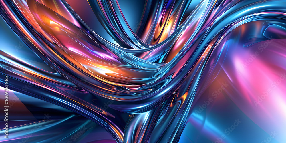 Abstract background with swirling metallic colors and light reflections, providing a futuristic and high-tech feel, ideal for innovative gadgets or luxury items Abstract background with swirling metallic colors and light reflections, providing a futuristic and high-tech feel, ideal for innovative gadgets or luxury items