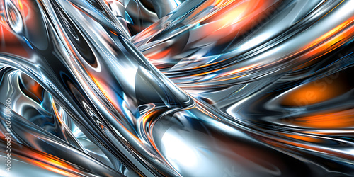 Abstract background with swirling metallic colors and light reflections, providing a futuristic and high-tech feel, ideal for innovative gadgets or luxury items