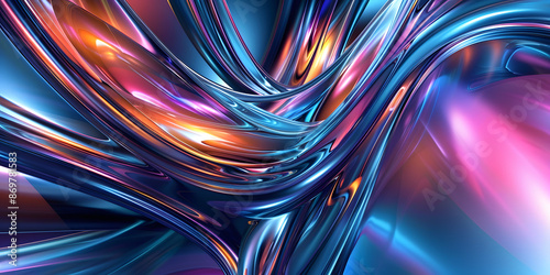 Abstract background with swirling metallic colors and light reflections, providing a futuristic and high-tech feel, ideal for innovative gadgets or luxury items