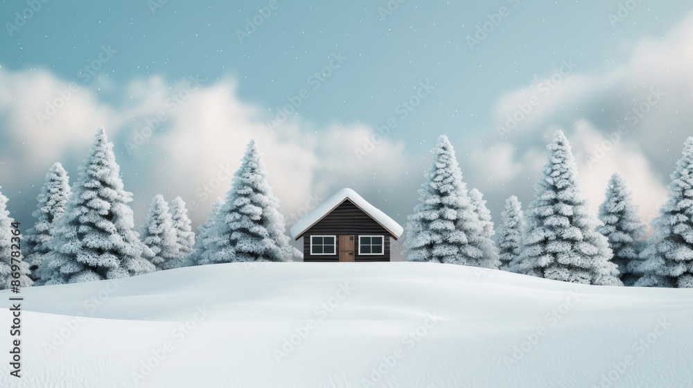 A cozy cabin surrounded by snow-covered trees under a twilight sky, watercolor, warm tones, detailed illustration, capturing the serene beauty of a winter night A cozy cabin surrounded by snow-covered trees under a twilight sky, watercolor, warm tones, detailed illustration, capturing the serene beauty of a winter night