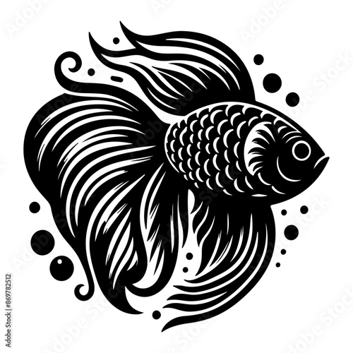 fish on black background