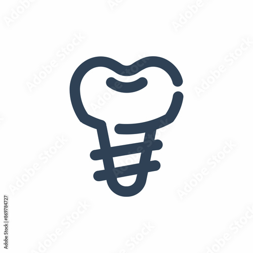 tooth implant dental install icon
