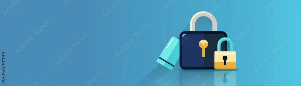 Secure fingerprint access, digital lock, flat design illustration Secure fingerprint access, digital lock, flat design illustration