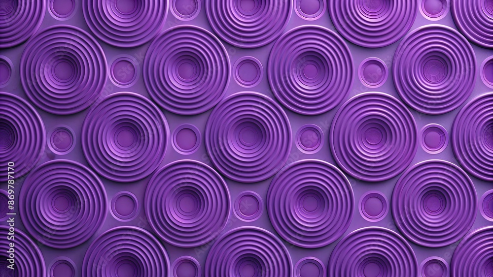 Top-Down View of Purple Circular Pattern, Abstract Geometric Background, Minimalistic Design Concept