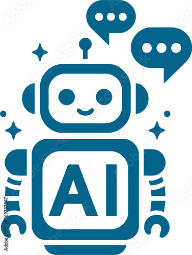 Conversational AI chat bot icon_대화형 인공지능 로봇 챗봇 아이콘