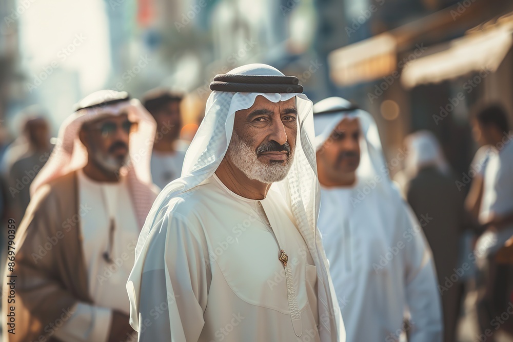 Arab businessmen wearing traditional clothes Arab businessmen wearing traditional clothes