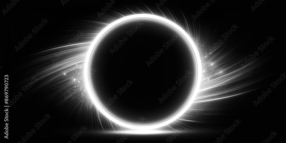 Abstract Glowing Circle with Light Streaks, Digital Art, Background, Illustration Abstract Glowing Circle with Light Streaks, Digital Art, Background, Illustration