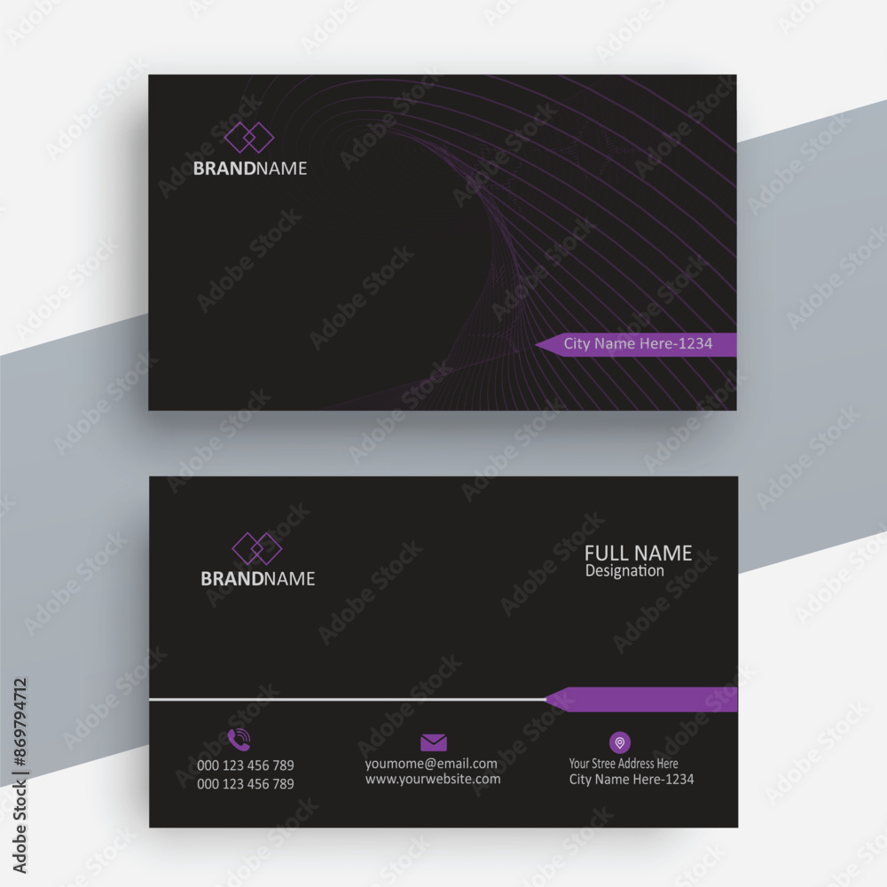 Fototapeta premium Creative and Clean Business Card Template. Luxury business card design vector illustration