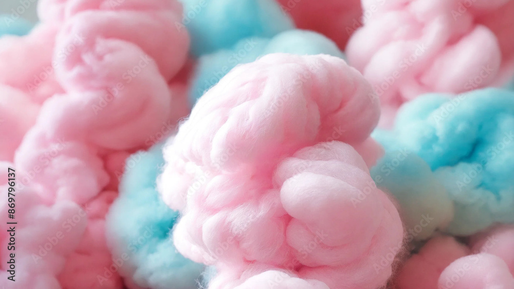 Fototapeta premium Sweet cotton candy, 16:9 with copyspace, 300 dpi