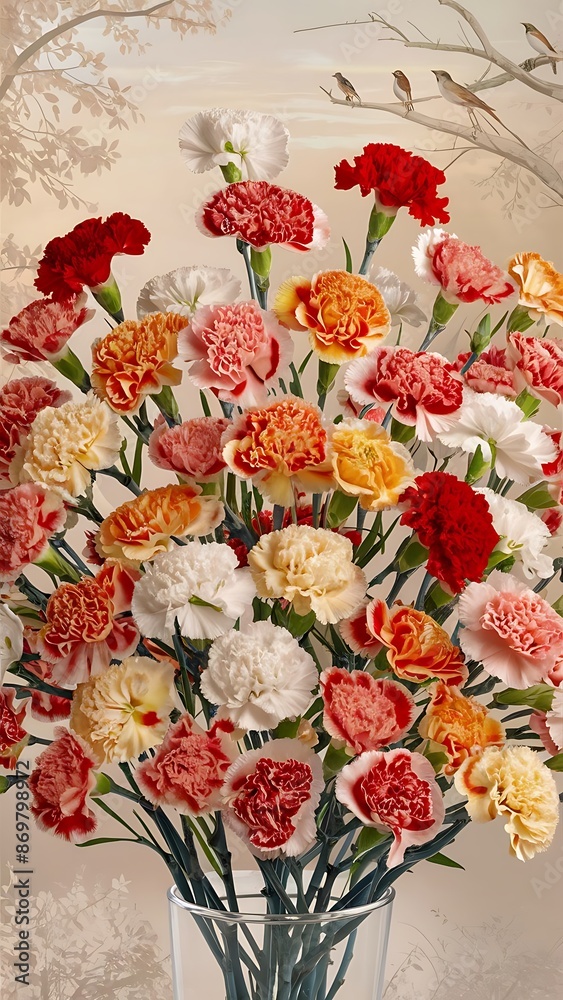 Obraz premium Delicate bouquet of carnations