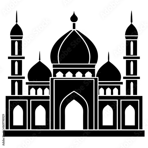 mosque vector  silhouette vector art illustration