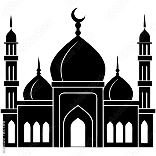 mosque vector  silhouette vector art illustration