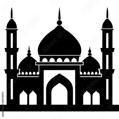 mosque vector  silhouette vector art illustration