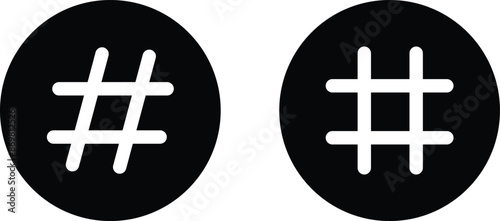 hashtag logo in bubble icons set. concept of communication sign or customer experience. minimal style trendy simple hash tag logotype graphic thin line art design isolated on transparent background.