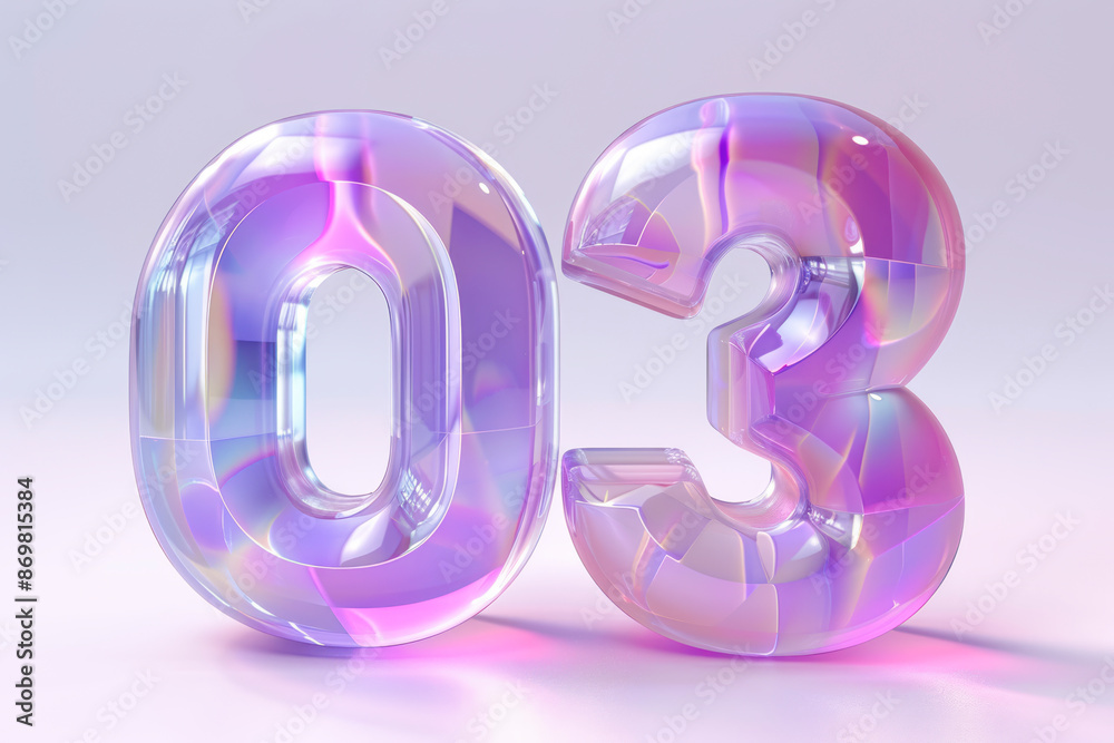 Lavender Glass 3D Number High-Resolution Geometric Shape in C4D Lavender Glass 3D Number High-Resolution Geometric Shape in C4D
