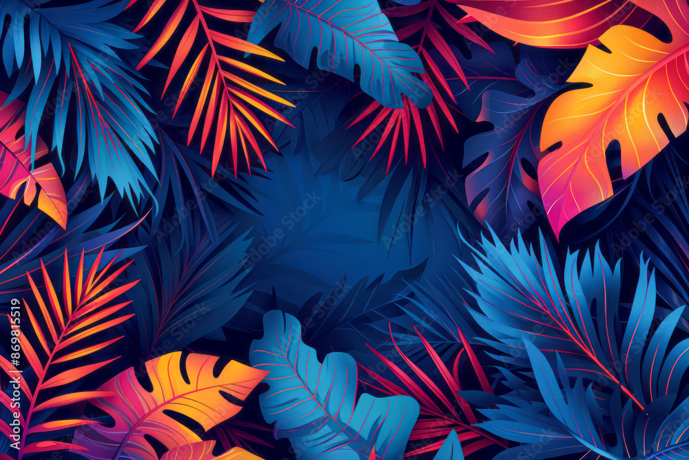 Vibrant Palm Leaf Abstract Background A Colorful Canvas for Creative Minds Vibrant Palm Leaf Abstract Background A Colorful Canvas for Creative Minds