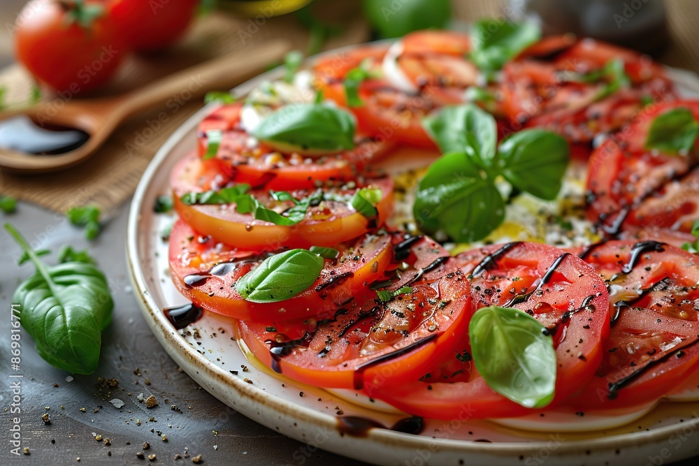 A Taste of Summer on a Plate: Classic Caprese Salad with Fresh Mozzarella, Tomatoes, and Basil A Taste of Summer on a Plate: Classic Caprese Salad with Fresh Mozzarella, Tomatoes, and Basil