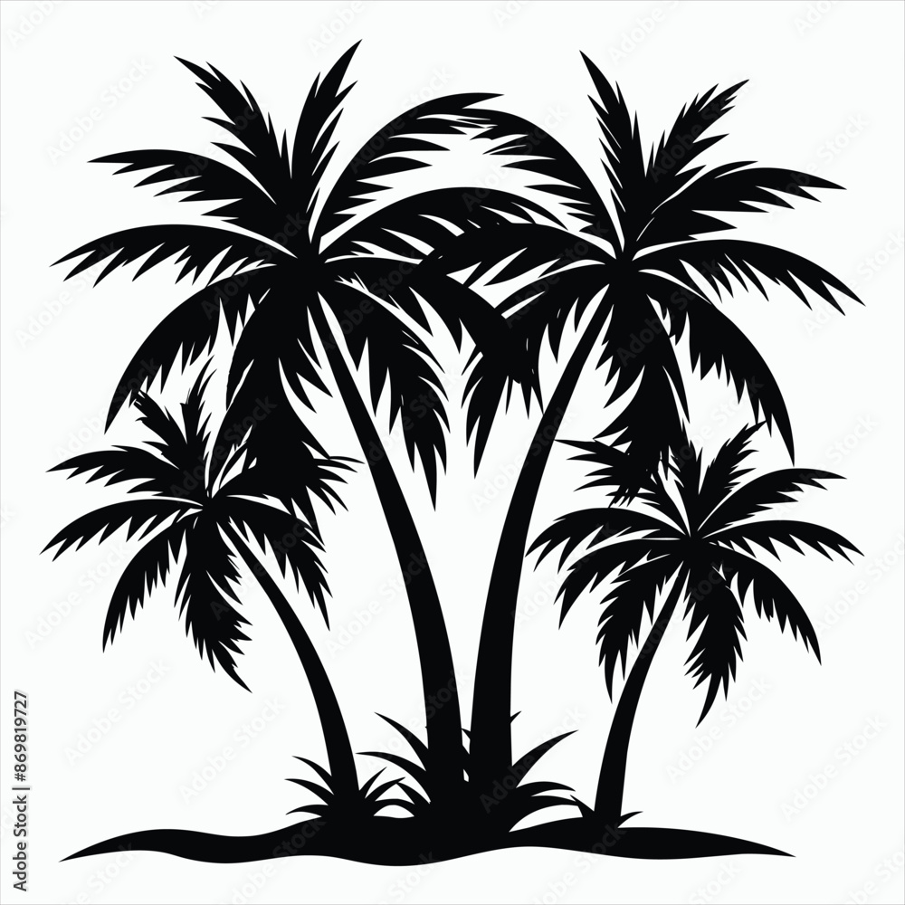 Fototapeta premium Palm Tree Shadows Silhouette Design
