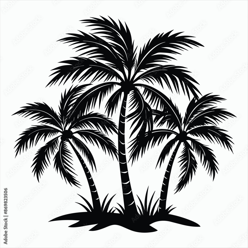 Fototapeta premium Coastal Evening Palm Silhouette Palm tree