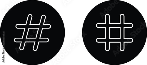 hashtag logo in bubble icons set. concept of communication sign or customer experience. minimal style trendy simple hash tag logotype graphic thin line art design isolated on transparent background.