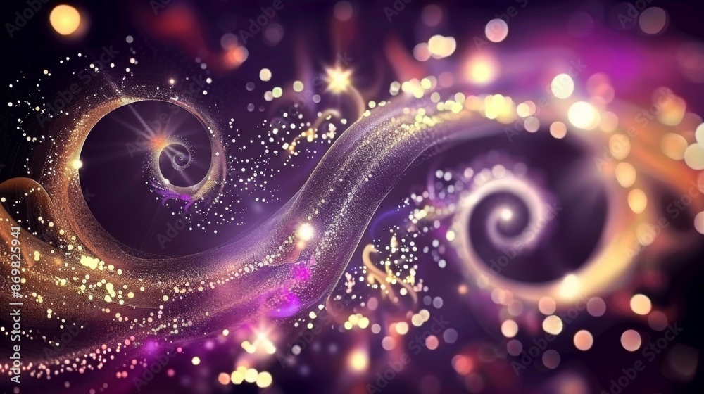 Iridescent spiral swirl of colorful cosmic dust (rainbow). Bright and shining rotation of the galaxy. Magic fantasy star background wallpaper. Iridescent spiral swirl of colorful cosmic dust (rainbow). Bright and shining rotation of the galaxy. Magic fantasy star background wallpaper.