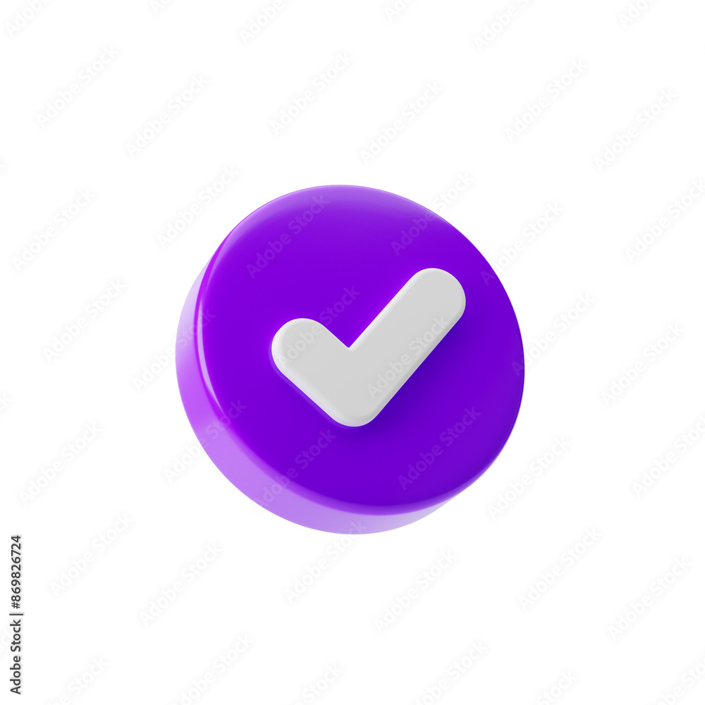 Check mark icon isolated over transparent background, png. 3d rendering. Check mark icon isolated over transparent background, png. 3d rendering.