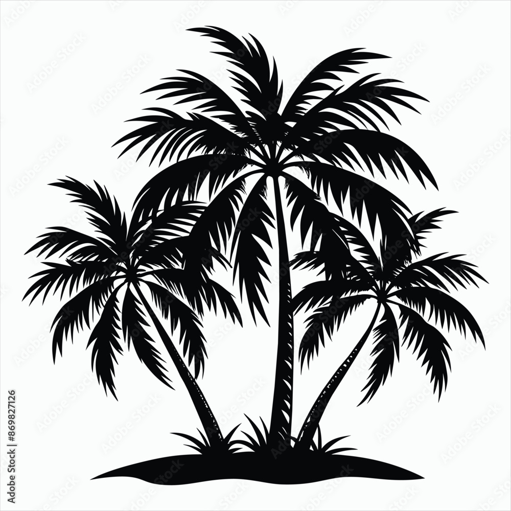 Fototapeta premium Beachside Retreat Palm Tree Silhouette 
